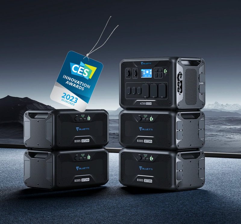 Bluetti debuts its EP900 Emergency Home Backup Solution and wins Innovation Award for AC500 at annual CES awards.