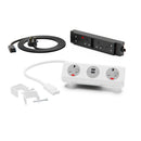 OE Panda Workstation Kit | White | Twin UK 13A & USB