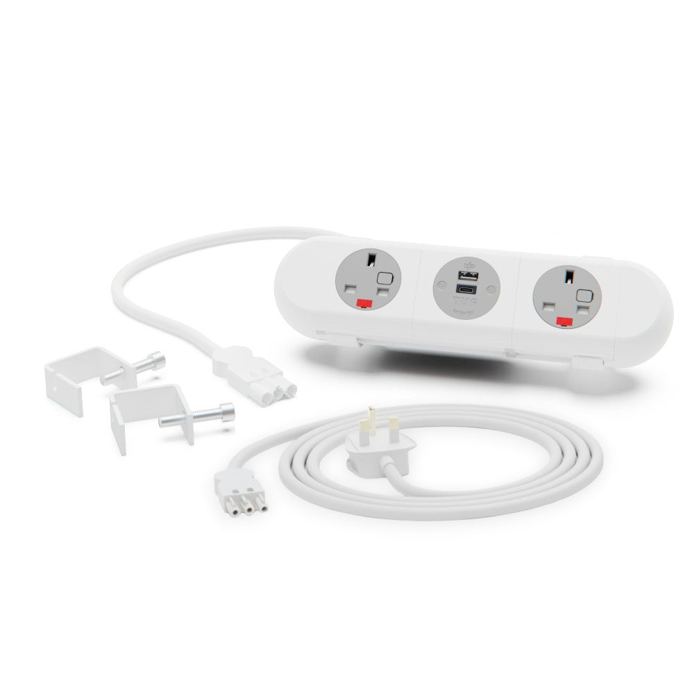 OE PolarICE Desk Kit | Twin UK 13A & USB | The Power Outlet