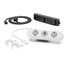 OE PolarICE Workstation Kit 25 : polarICE Socket Unit - 13A | USB A+C 25W | 13A, UK 13A 4way Powerbar, with UK 13A Starter Lead