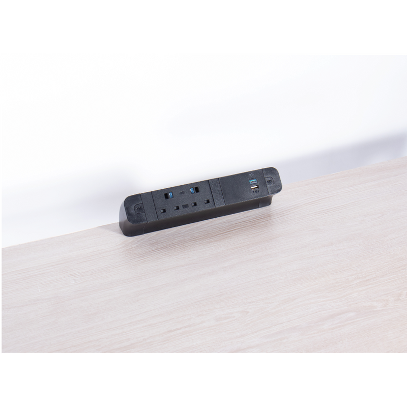 OE QikFit PACE Black Socket Unit - 13A | 13A | USB