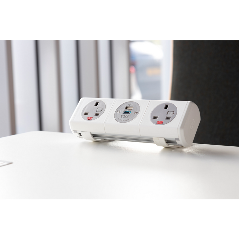 OE Panda White Socket Unit - 13A | USB | 13A